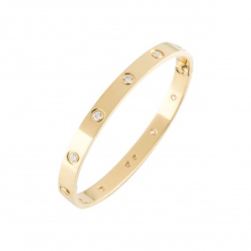 Cartier Yellow Gold Full Diamond Love Bracelet Size 17 B6040517 Cartier Yellow Gold Full Diamond Love Bracelet Size 17 B6040517
